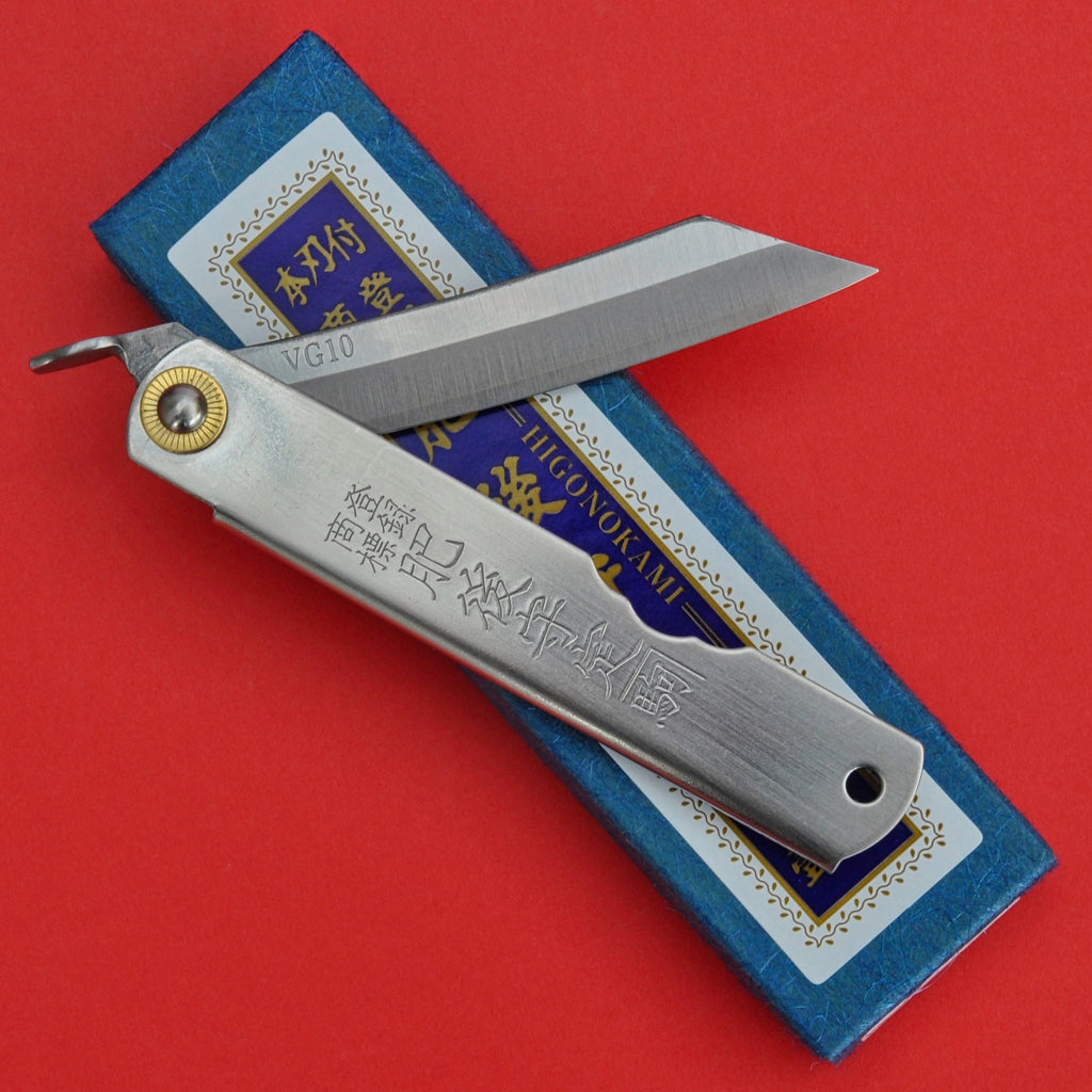 Japan NAGAO HIGONOKAMI folding pocket stainless knife VG10 100mm folded on box