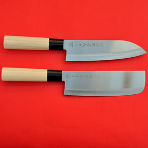 Couteau de cuisine Santoku + Nakiri Acier inoxydable 165mm Japon 