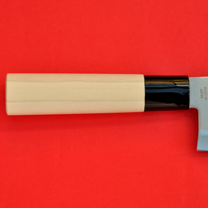 Gros plan manche Couteau de cuisine Santoku Nakiri Acier inoxydable 165mm Japon japonais