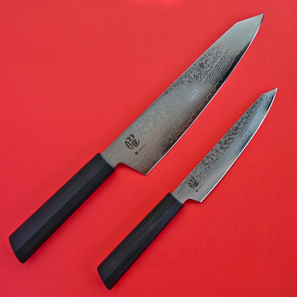YAXELL YO-U TAKUMI 69 DAMAST SET KOCHMESSER 190mm + kleines KOCHMESSER 130mm Japan Japanisches Messer