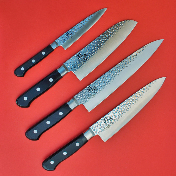 Conjunto de 4 facas KAI marteladas em aço inoxidável IMAYO
