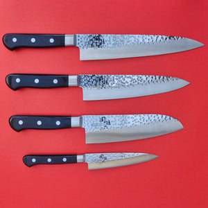 Messerset 4 KAI gehämmert Edelstahl GYUTO SANTOKU alle 4 Messer