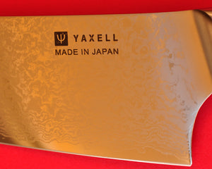 Close-up Grande plano YAXELL YO-U 69 camadas de Damasco Gyuto Faca do Chef Japão Japonês