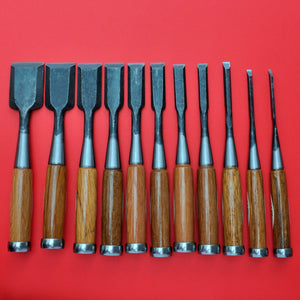 Set 11 japanese SENKICHI Chisel oire nomi Yasugi Steel Japan Japanese tool woodworking carpenter